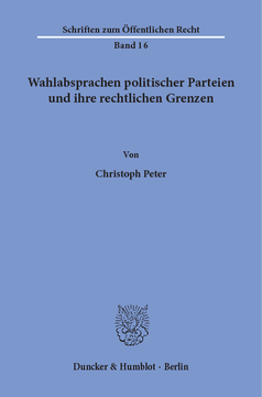 Wahlabsprachen politischer Parteien und ihre rechtlichen Grenzen Wahlabsprachen politischer Parteien und ihre rechtlichen Grenzen