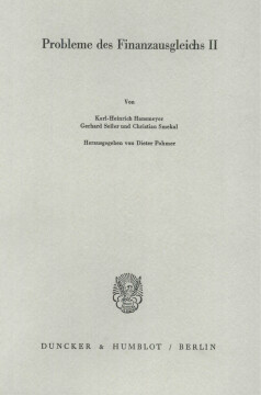 Probleme des Finanzausgleichs II Probleme des Finanzausgleichs II