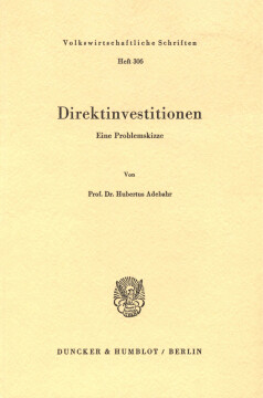 Direktinvestitionen Direktinvestitionen