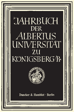 Jahrbuch der Albertus-Universität zu Königsberg/Pr Jahrbuch der Albertus-Universität zu Königsberg/Pr