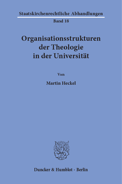 Organisationsstrukturen der Theologie in der Universität
