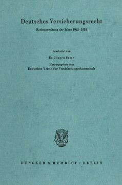 Deutsches Versicherungsrecht Deutsches Versicherungsrecht