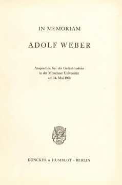 In memoriam Adolf Weber In memoriam Adolf Weber