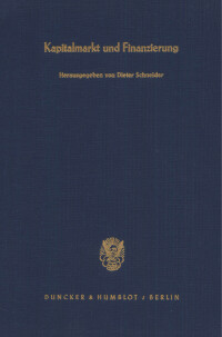 Kapitalmarkt und Finanzierung