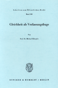 Gleichheit als Verfassungsfrage