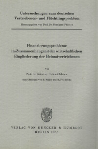 Untersuchungen zum deutschen Vertriebenen- und Flüchtlingsproblem