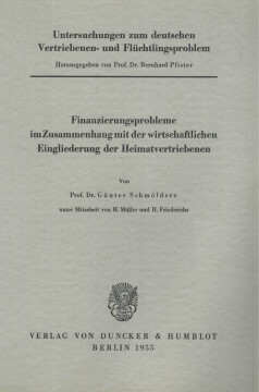 Untersuchungen zum deutschen Vertriebenen- und Flüchtlingsproblem Untersuchungen zum deutschen Vertriebenen- und Flüchtlingsproblem