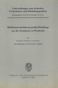 Untersuchungen zum deutschen Vertriebenen- und Flüchtlingsproblem