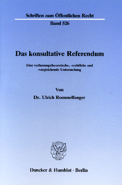 Das konsultative Referendum