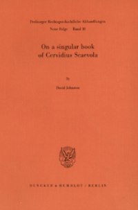On a singular book of Cervidius Scaevola