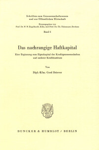 Das nachrangige Haftkapital