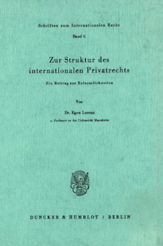 Zur Struktur des internationalen Privatrechts