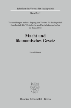Macht und ökonomisches Gesetz Macht und ökonomisches Gesetz