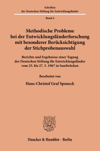 Methodische Probleme bei der Entwicklungsländerforschung mit besonderer Berücksichtigung der Stichprobenauswahl