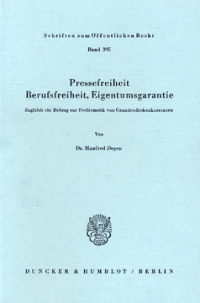 Pressefreiheit, Berufsfreiheit, Eigentumsgarantie