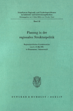 Planung in der regionalen Strukturpolitik