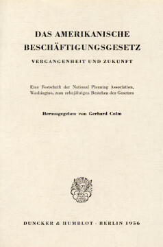 Das amerikanische Beschäftigungsgesetz Das amerikanische Beschäftigungsgesetz