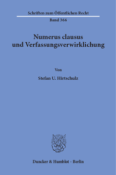 Numerus clausus und Verfassungsverwirklichung