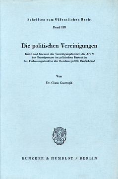 Die politischen Vereinigungen Die politischen Vereinigungen