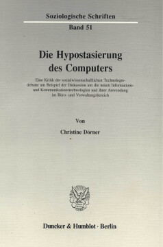 Die Hypostasierung des Computers Die Hypostasierung des Computers