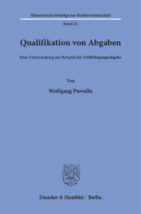 Qualifikation von Abgaben