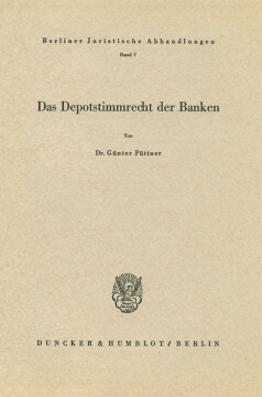 Das Depotstimmrecht der Banken Das Depotstimmrecht der Banken