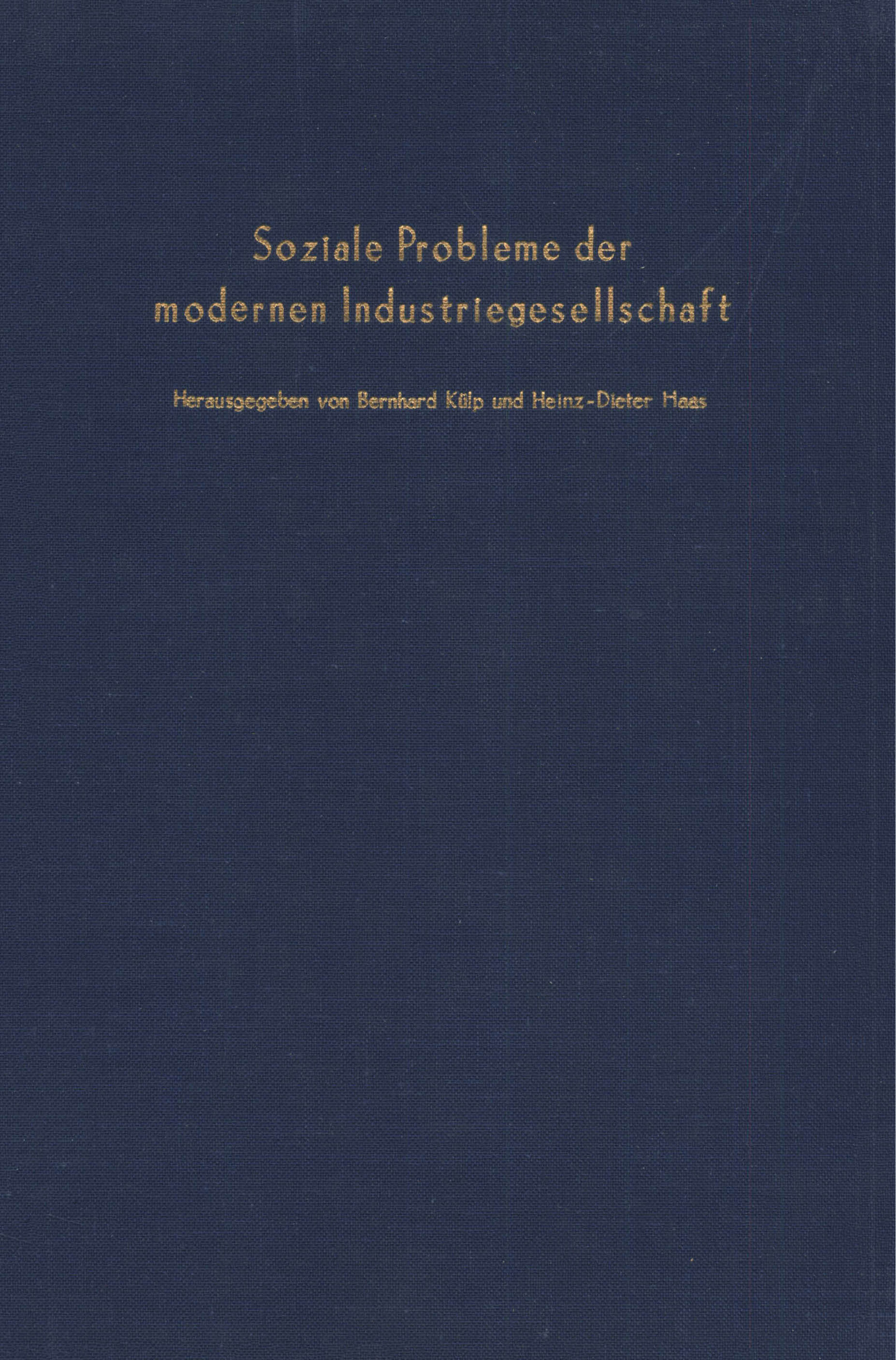 Soziale Probleme der modernen Industriegesellschaft