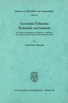 Universität, Technische Hochschule und Industrie