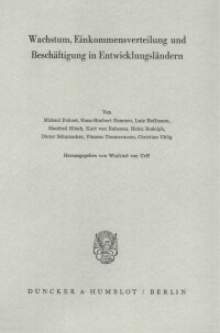 Wachstum, Einkommensverteilung und Beschäftigung in Entwicklungsländern