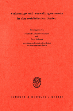 Verfassungs- und Verwaltungsreformen in den sozialistischen Staaten