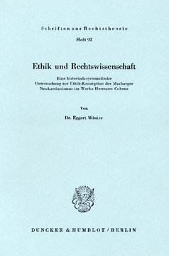 Ethik und Rechtswissenschaft Ethik und Rechtswissenschaft