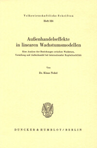 Außenhandelseffekte in linearen Wachstumsmodellen