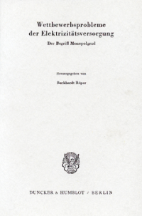 Wettbewerbsprobleme der Elektrizitätsversorgung