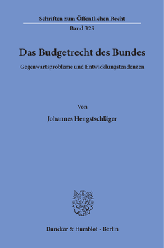 Das Budgetrecht des Bundes