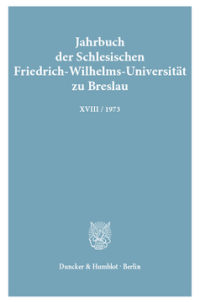Jahrbuch der Schlesischen Friedrich-Wilhelms-Universität zu Breslau