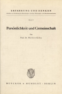 Persönlichkeit und Gemeinschaft