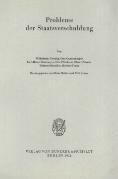 Probleme der Staatsverschuldung Probleme der Staatsverschuldung