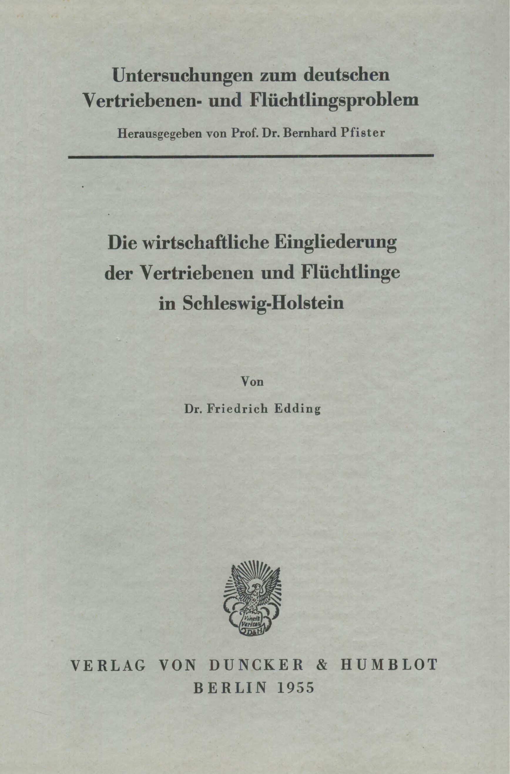 Untersuchungen zum deutschen Vertriebenen- und Flüchtlingsproblem