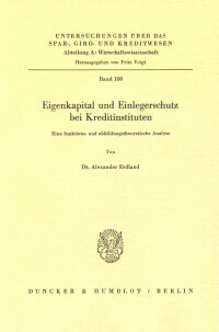 Eigenkapital und Einlegerschutz bei Kreditinstituten