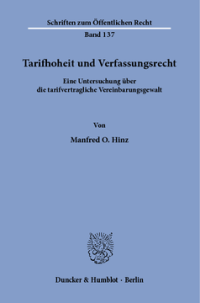 Tarifhoheit und Verfassungsrecht
