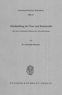 Gleichstellung der Frau und Rentenrecht Gleichstellung der Frau und Rentenrecht