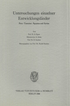 Untersuchungen einzelner Entwicklungsländer Untersuchungen einzelner Entwicklungsländer