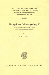 Der optimale Geldmengenbegriff