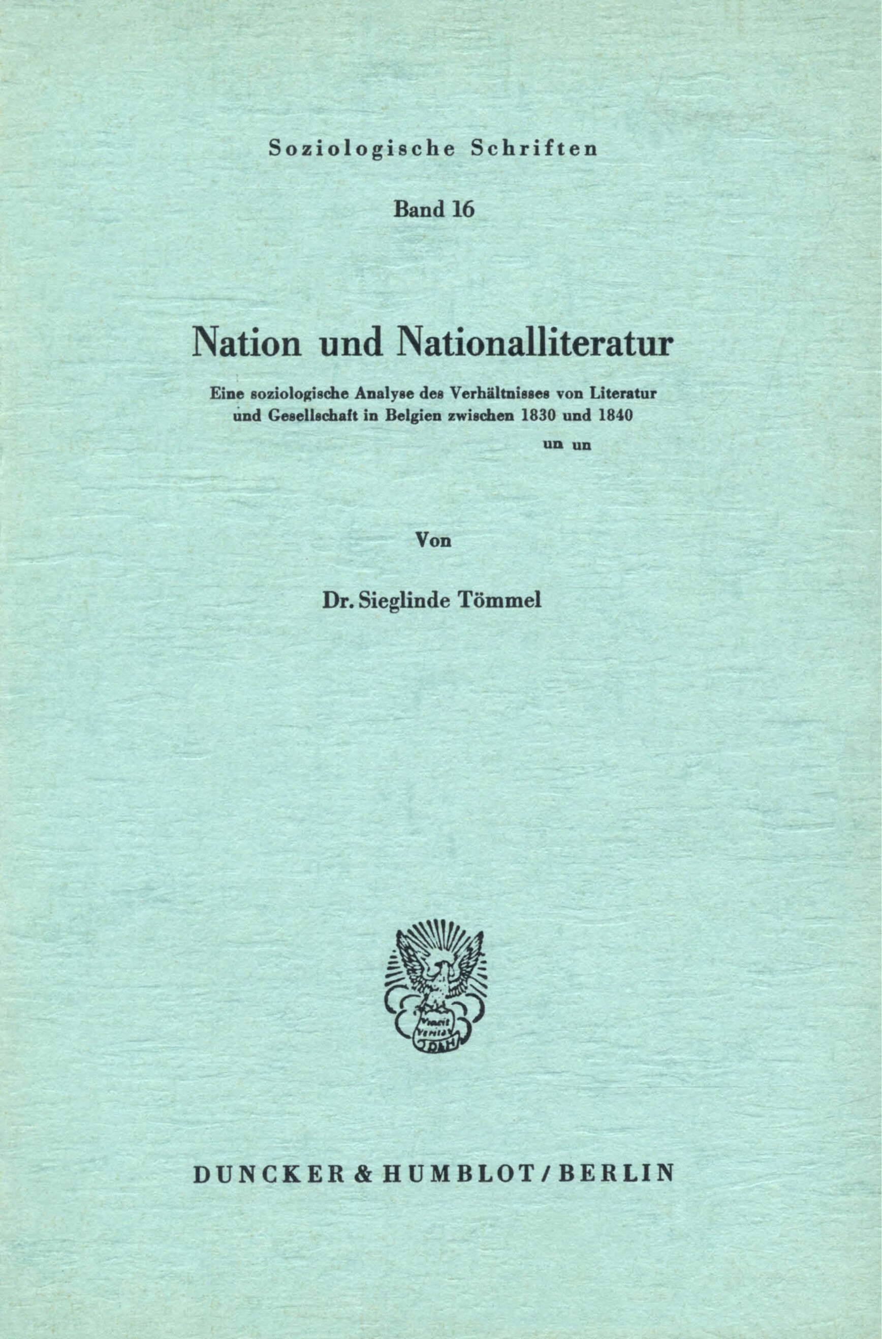 Nation und Nationalliteratur