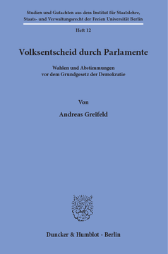 Volksentscheid durch Parlamente Volksentscheid durch Parlamente