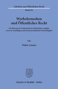 Werbefernsehen und Öffentliches Recht