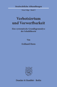 Verbotsirrtum und Vorwerfbarkeit