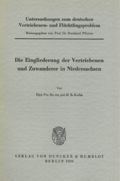 Untersuchungen zum deutschen Vertriebenen- und Flüchtlingsproblem Untersuchungen zum deutschen Vertriebenen- und Flüchtlingsproblem