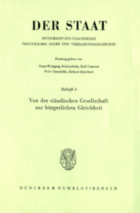 Von der ständischen Gesellschaft zur bürgerlichen Gleichheit
