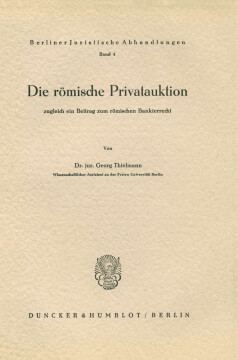 Die römische Privatauktion Die römische Privatauktion